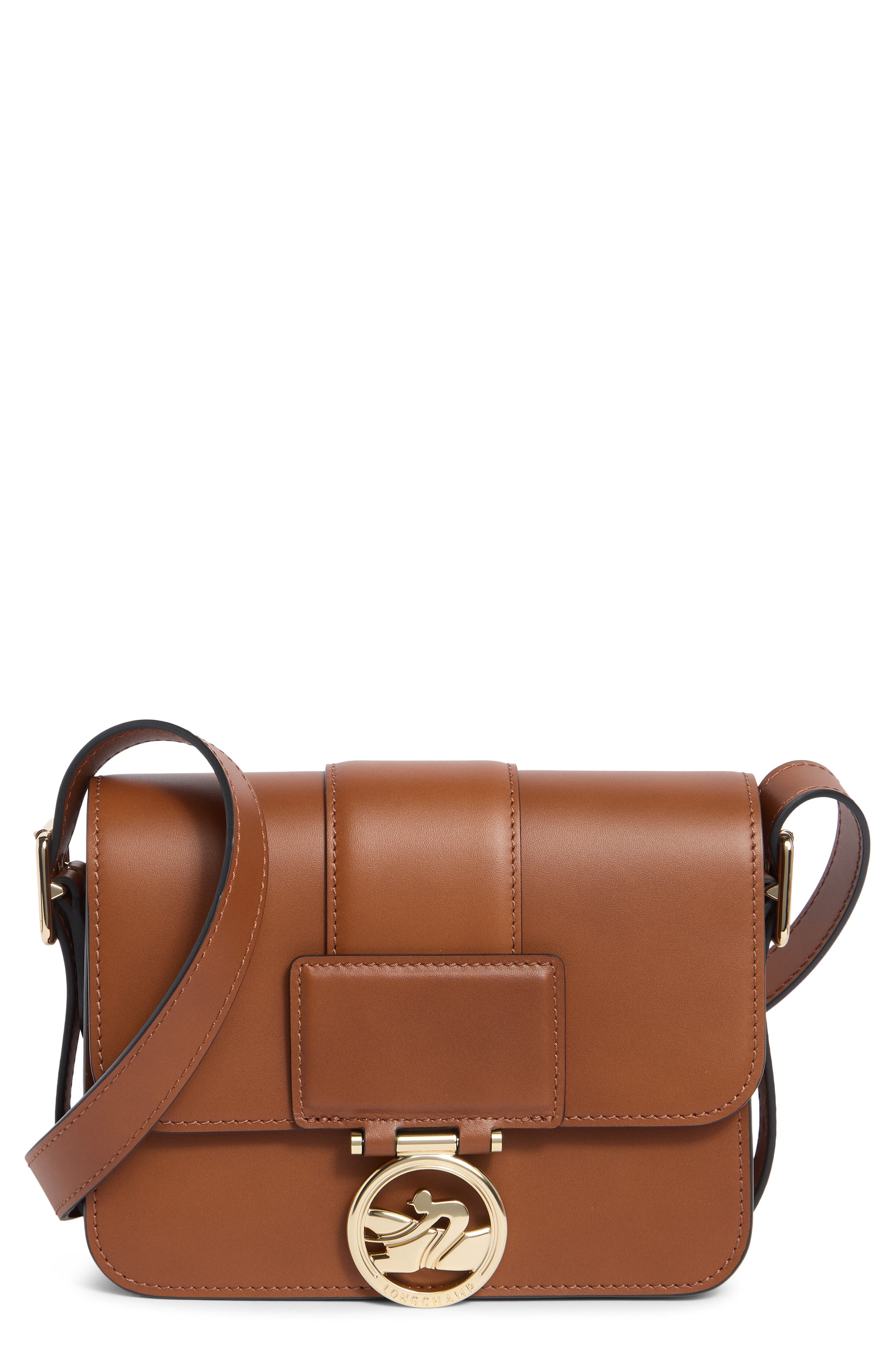 Small Boxtrot Leather Crossbody Bag, Main, color, COGNAC