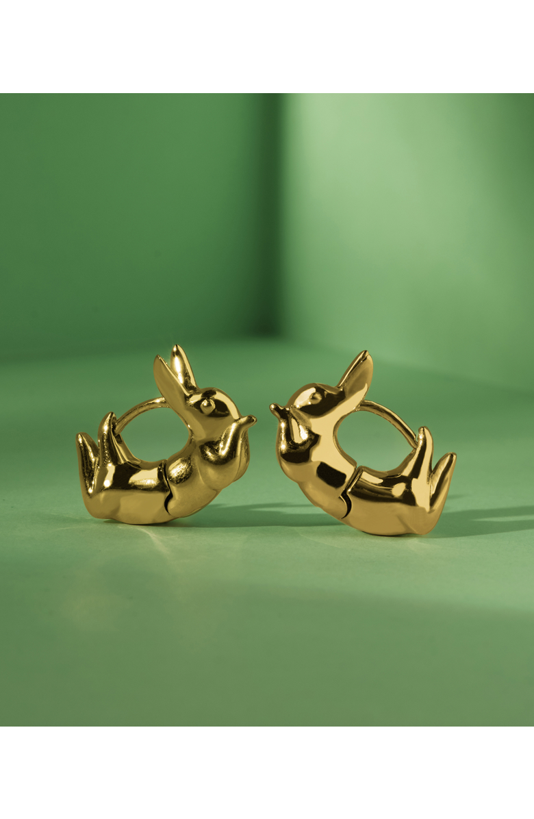 Hey Harper Rabbit Earrings, Alternate, color, Gold