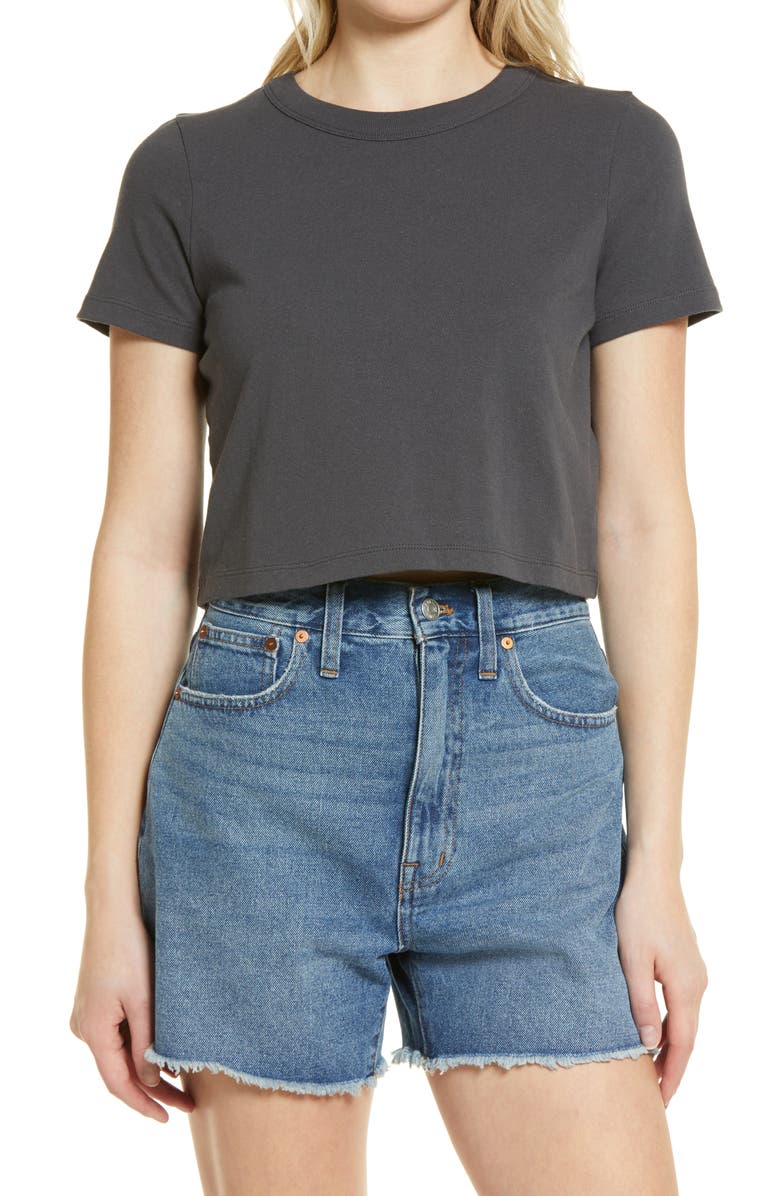 Madewell Supercrop Organic Cotton Tee, Main, color, 