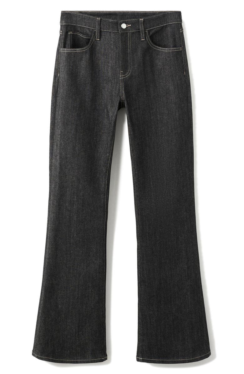 MANGO Mid Rise Flare Jeans, Alternate, color, Black