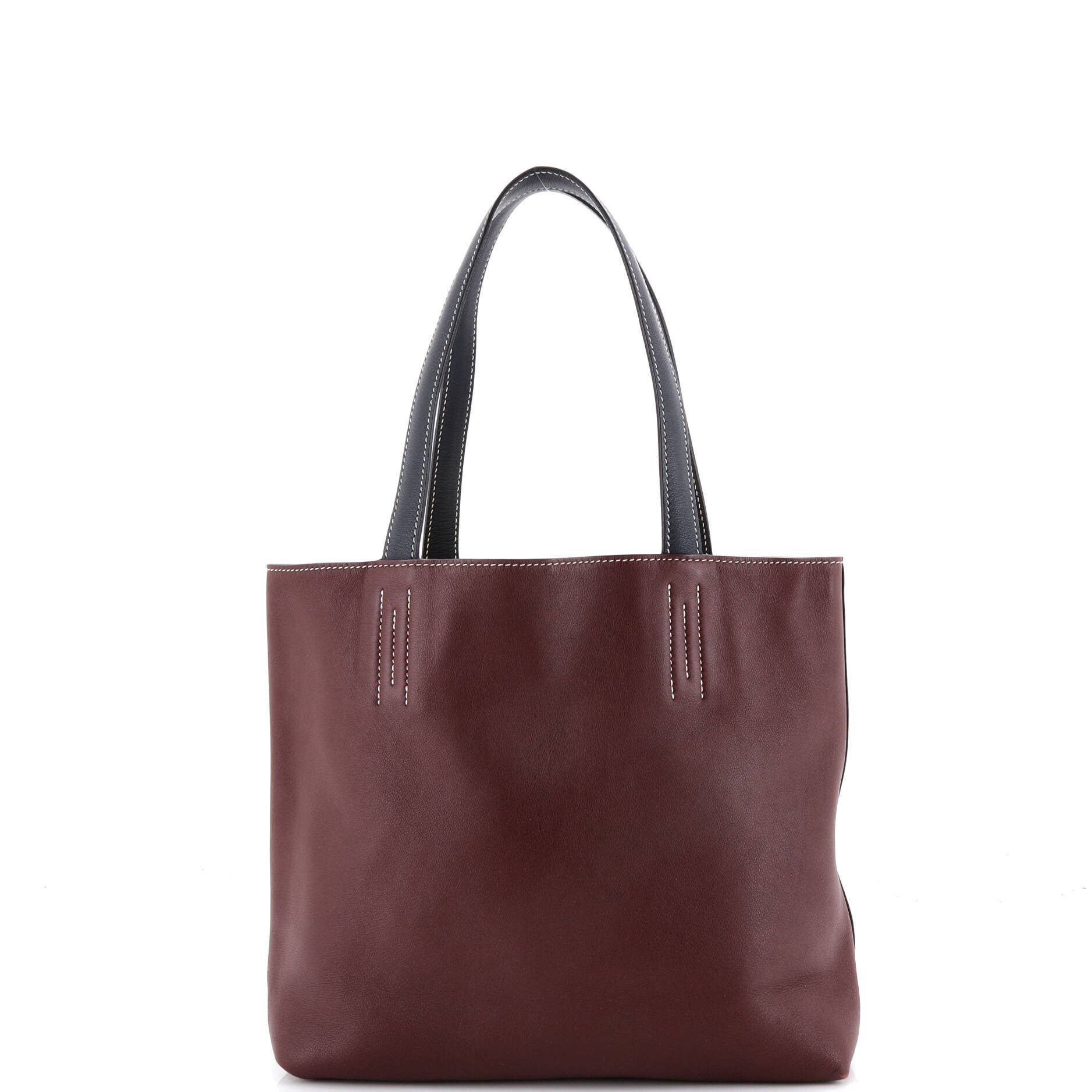 Pre-Owned Hermes Double Sens Tote Veau Sikkim 28, Alternate, color, Doublesens-Lime/Bordeaux