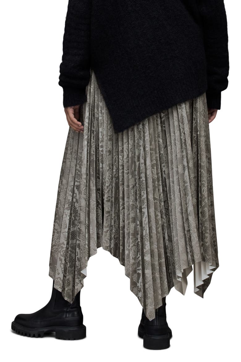 Phia Snakeskin Print Maxi Skirt, Alternate, color, SILVER