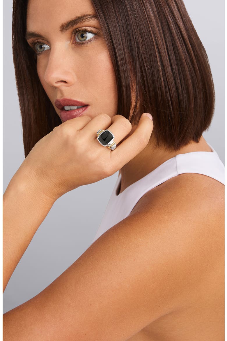 Rittenhouse Medium Semiprecious Stone Ring, Alternate, color, BLACK ONYX