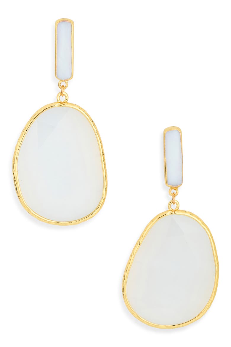 Organic Stone Drop Earrings, Main, color, GOLD/ NEUTRAL