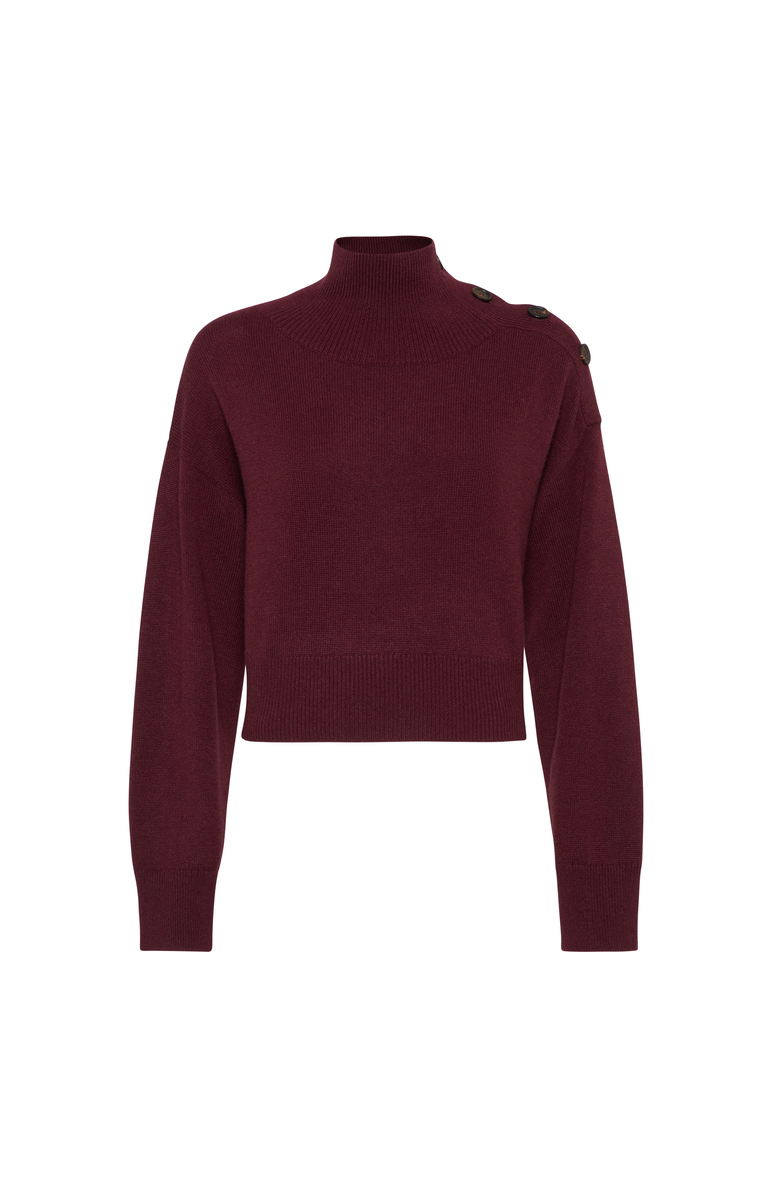 Brunello Cucinelli Cropped turtleneck sweater, Main, color, Amaranth