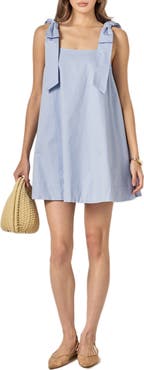 English Factory Bow Shoulder Sleeveless Cotton Minidress
