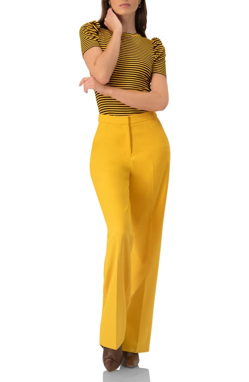 Ivonne Striped Straight Blouse In Yellow