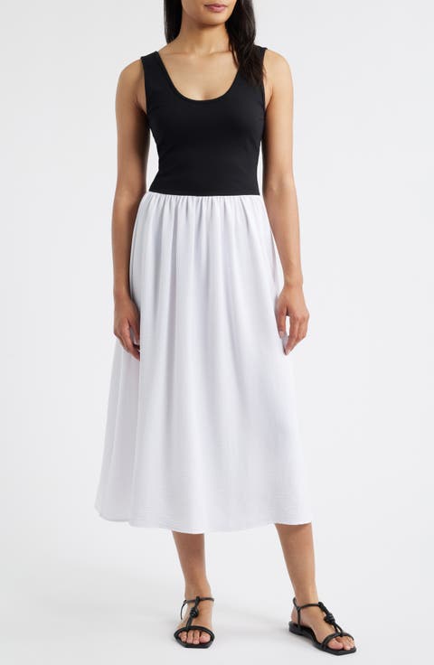 Sleeveless Scoop Neck Midi Dress