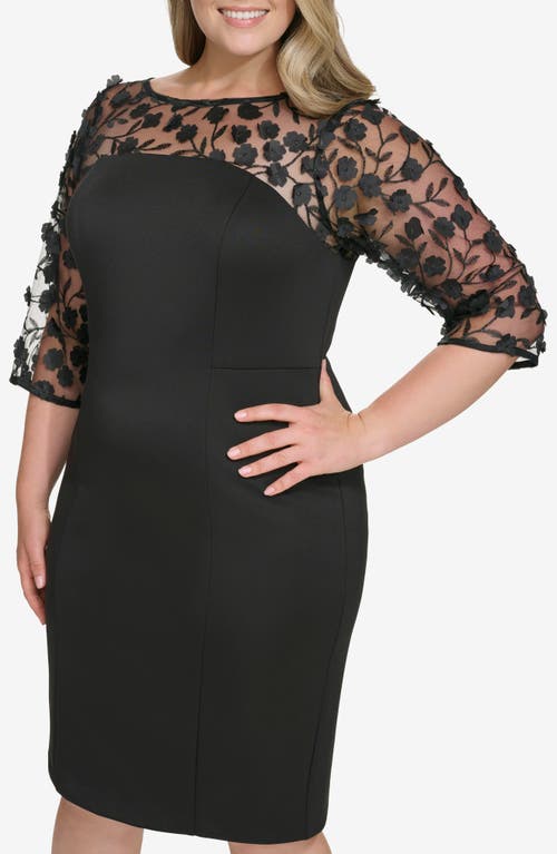 Eliza J Mixed Media Cocktail Dress