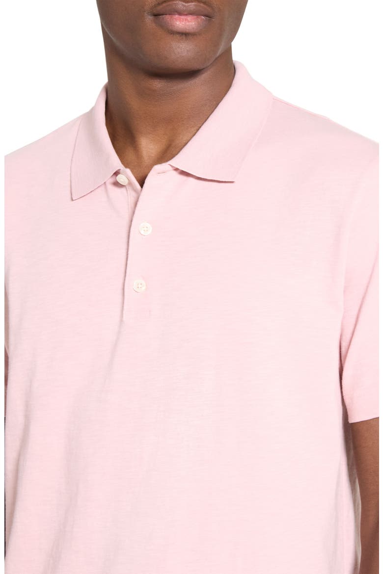 Bron in Cosmos Slub Cotton Polo Shirt, Alternate, color, CHALK PINK - VIN
