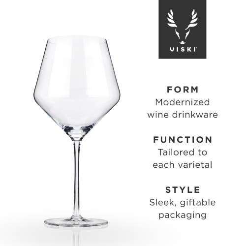 Viski Raye Crystal Angled Burgundy Glasses Set Of 2 In Clear