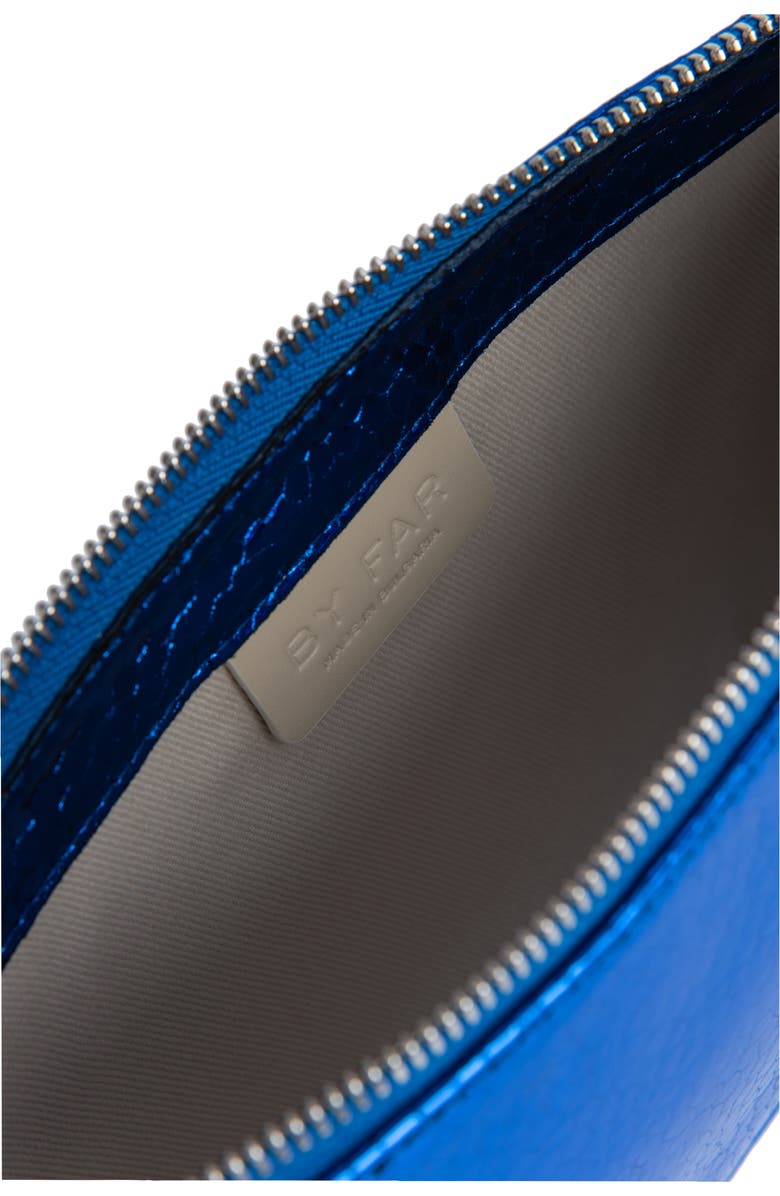 By Far Rachel Metallic Flagstone Leather Shoulder Bag, Alternate, color,