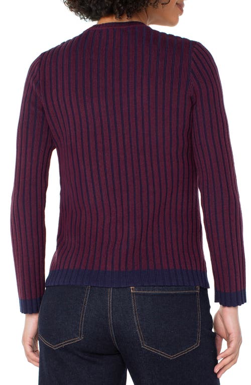 Liverpool Los Angeles Crewneck Cotton Blend Rib Sweatshirt In Purple