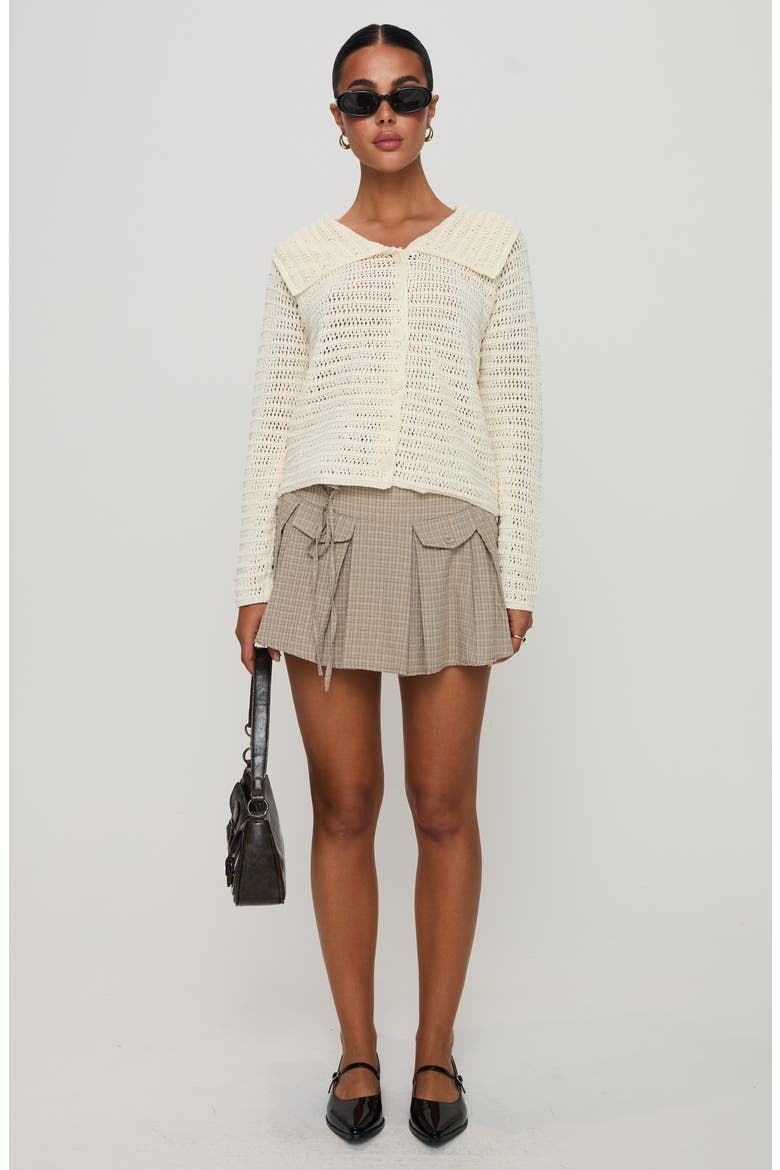 Tuscon Crocheted Cardigan, Alternate, color, WHITE