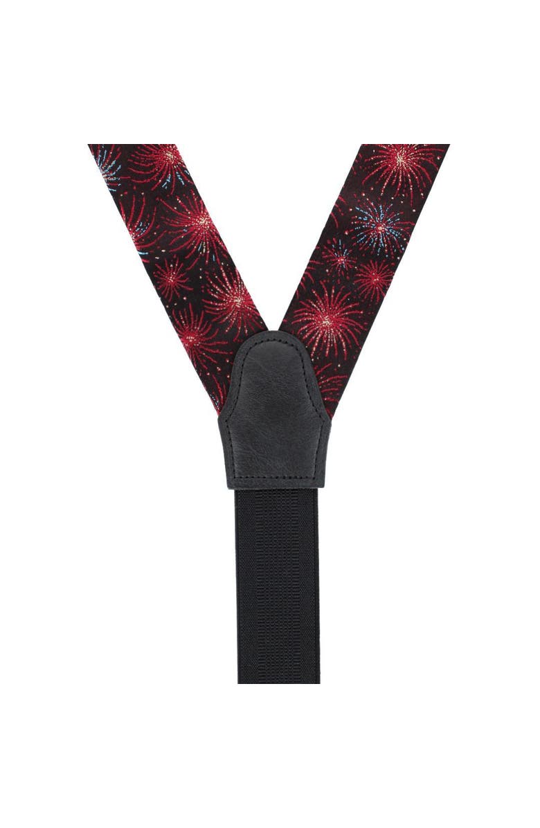 Trafalgar Illumination Explosion Silk Button End Suspenders, Alternate, color, Black