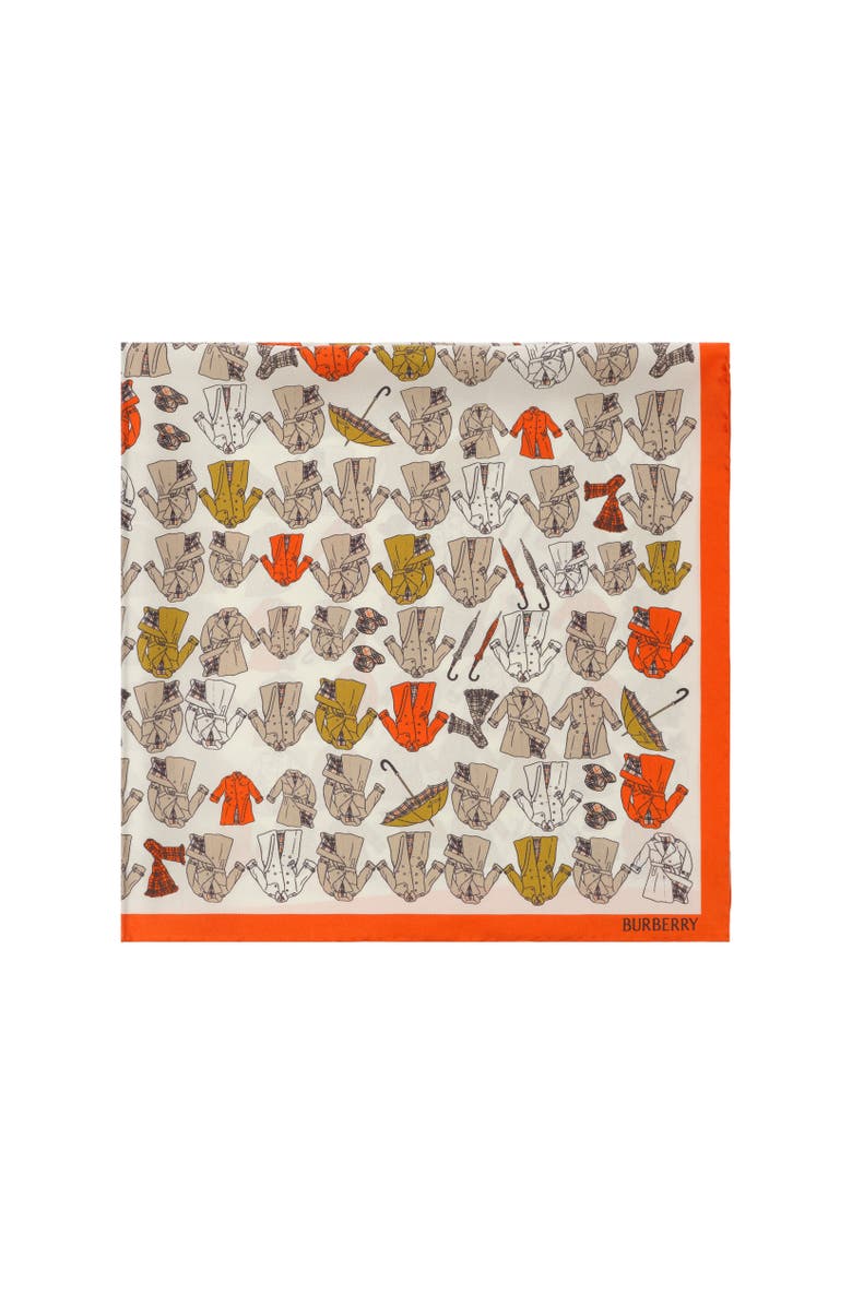 Burberry Trench Coat Silk Scarf, Alternate, color, Vintage Sand Beige