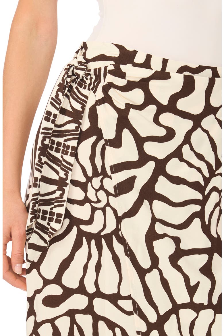 Faux Wrap Midi Skirt, Alternate, color, CHICORY COFFEE