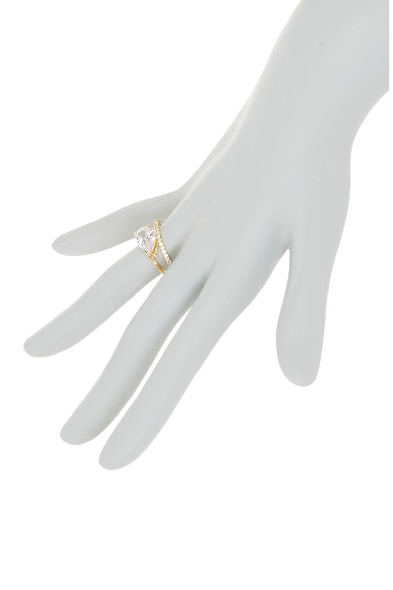 Pear Faux Wrap Ring, Alternate, color, GOLD
