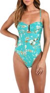 L'AGENCE Emelia Cherry Blossom Bandeau One Piece Swimsuit