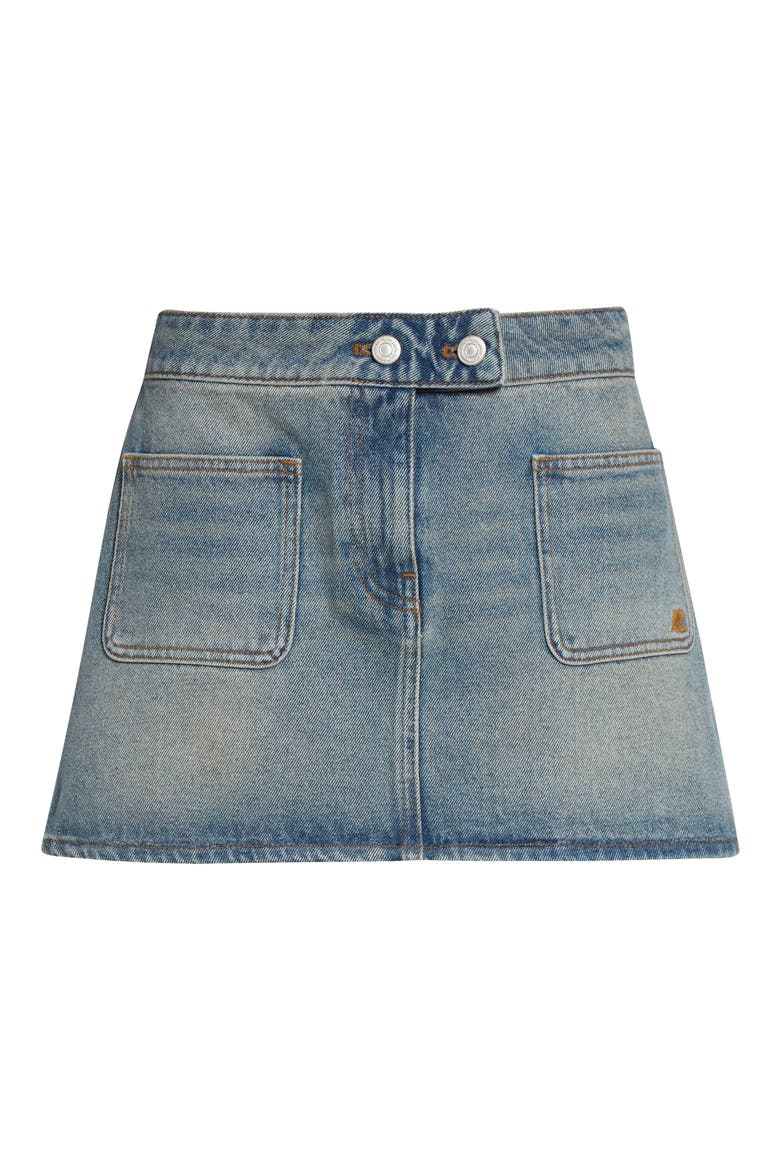 Signature Denim Miniskirt, Alternate, color, DENIM BLEU DELAVE