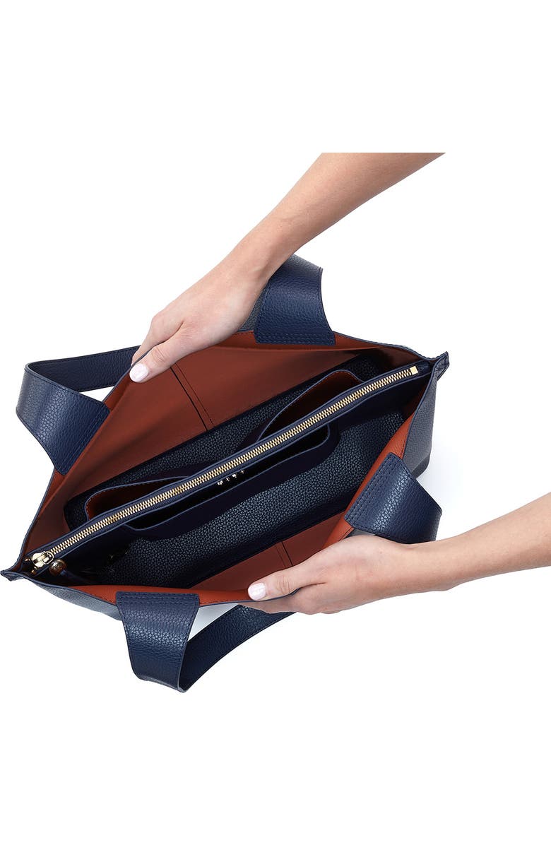 HOBO Vida Leather Tote, Alternate, color, Mood Indigo Coconut Shell