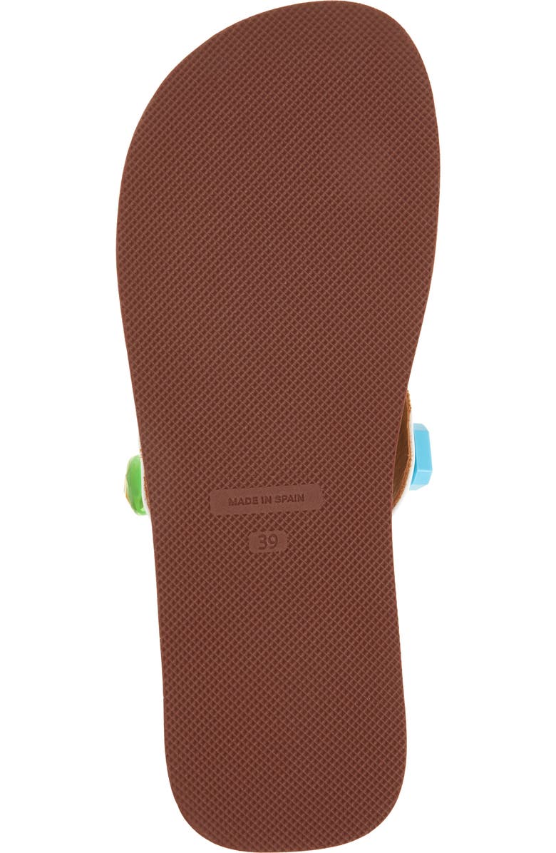 Marni Gem Flip Flop, Alternate, color, Zp216 Lily White/ Brown