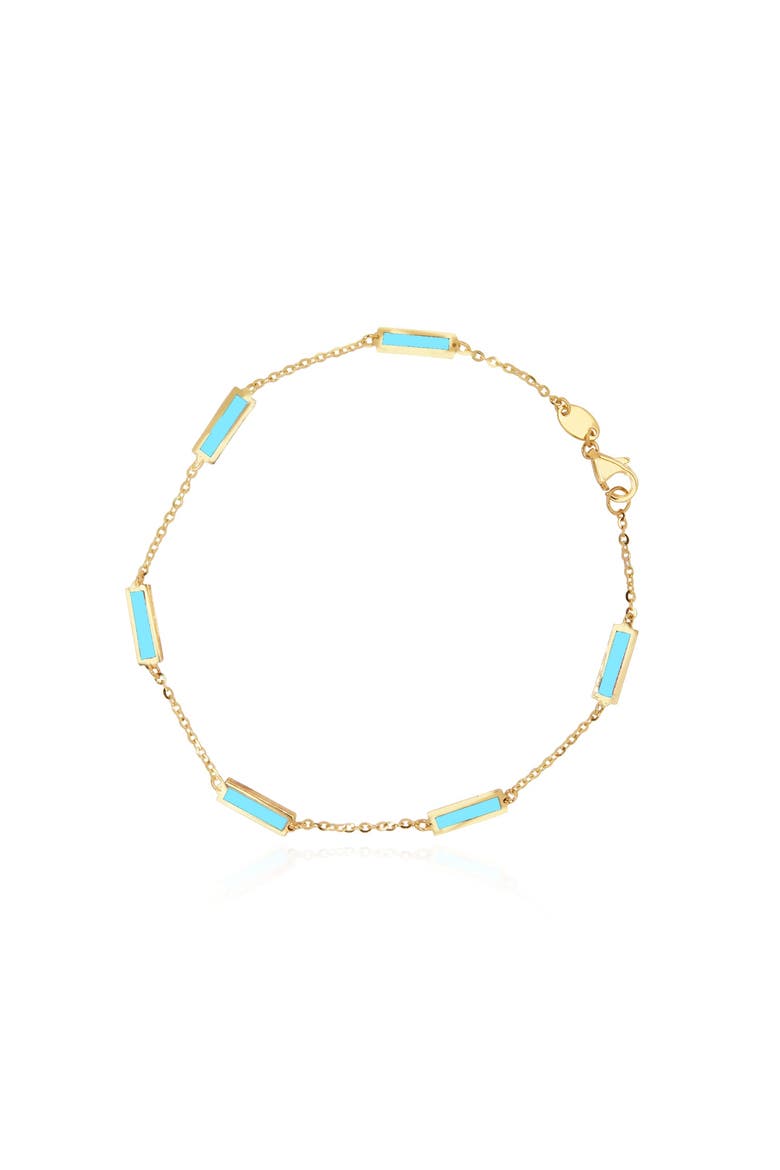 Turquoise Bar Chain Bracelet, Main, color, Turquoise