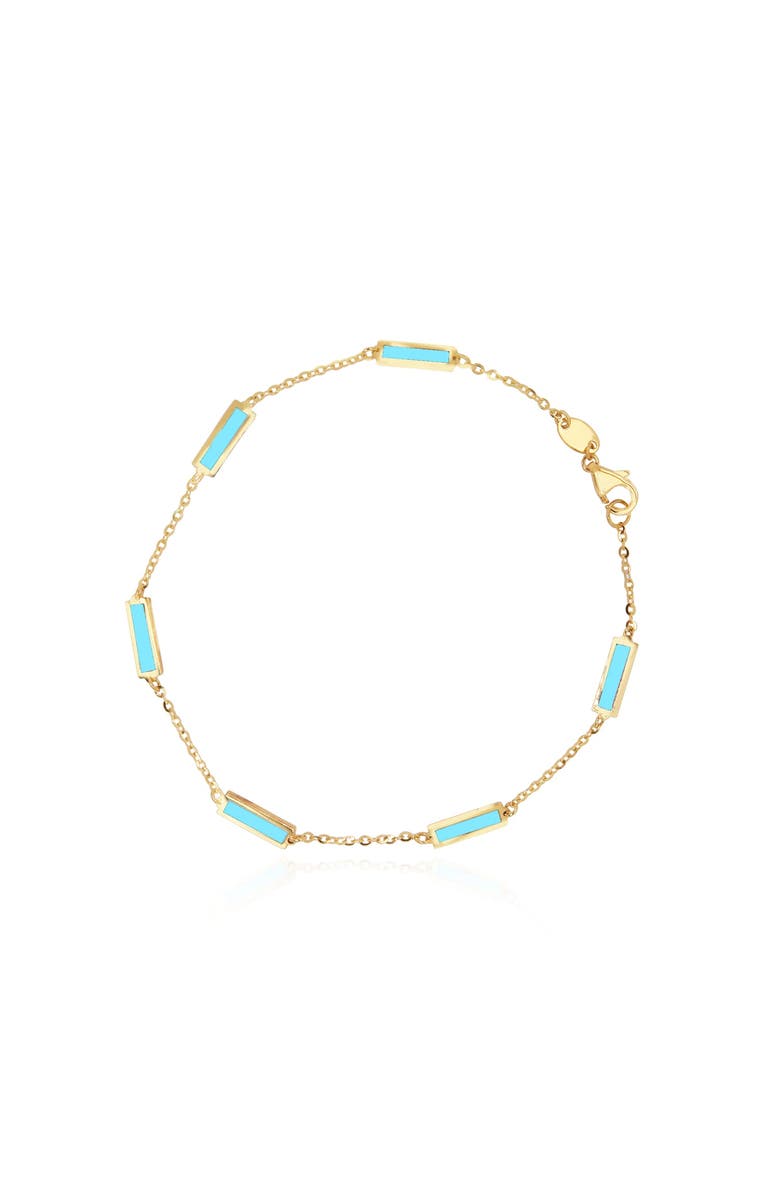The Lovery Fine Jewelry Turquoise Bar Chain Bracelet, Main, color, Turquoise