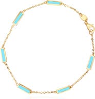 The Lovery Fine Jewelry Turquoise Bar Chain Bracelet