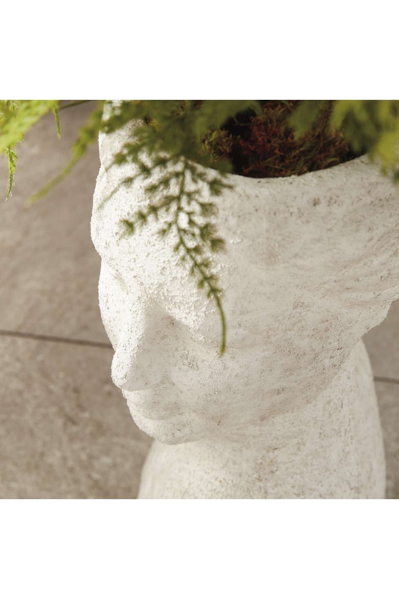 Weathered Garden Female Bust Planter, Alternate, color, White