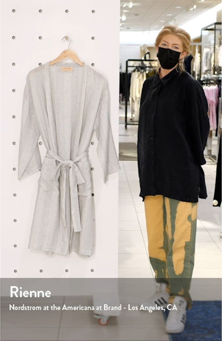 Stripe Linen Robe, sales video thumbnail