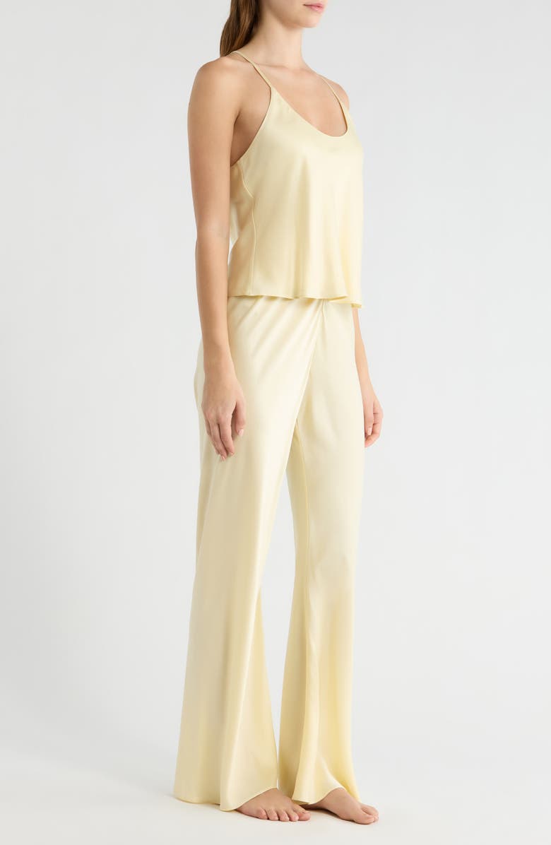 Lunya Washable Silk Bias Cut Cami Pajamas, Alternate, color, French Butter