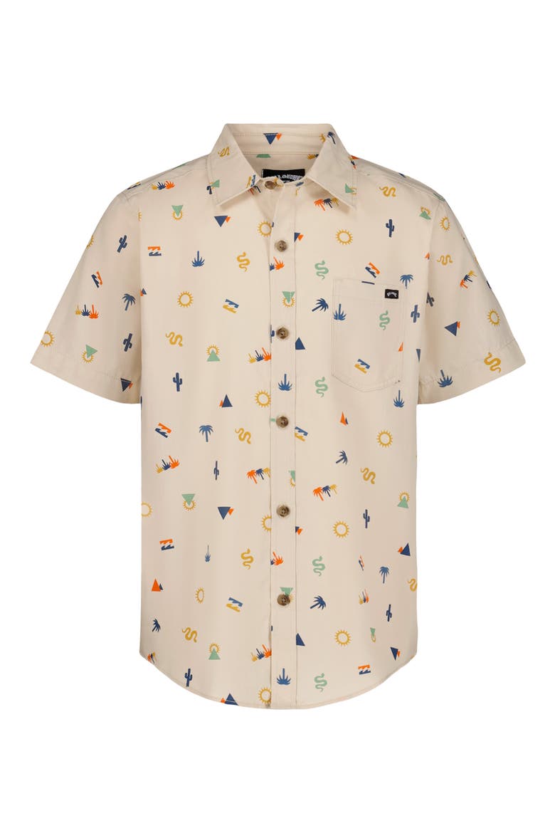 Kids' Sundays Short Sleeve Button-Up Shirt, Main, color, CHINO