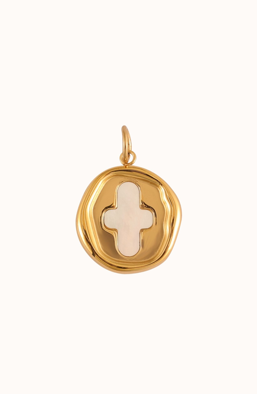 Joiana Jewelry Stamp Coin Charm In Gold