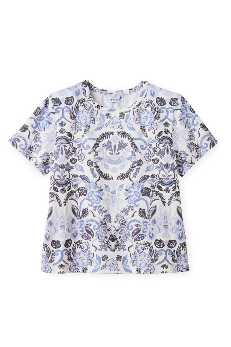 Dylan Printed Tee, Main, color, White