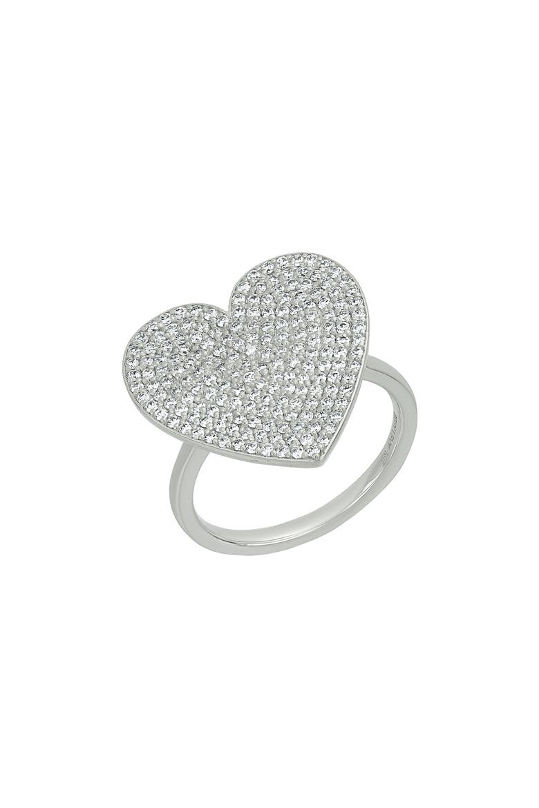 Icon Pavé Diamond Heart Ring (Nordstrom Exclusive), Main, color, 18K WHITE GOLD