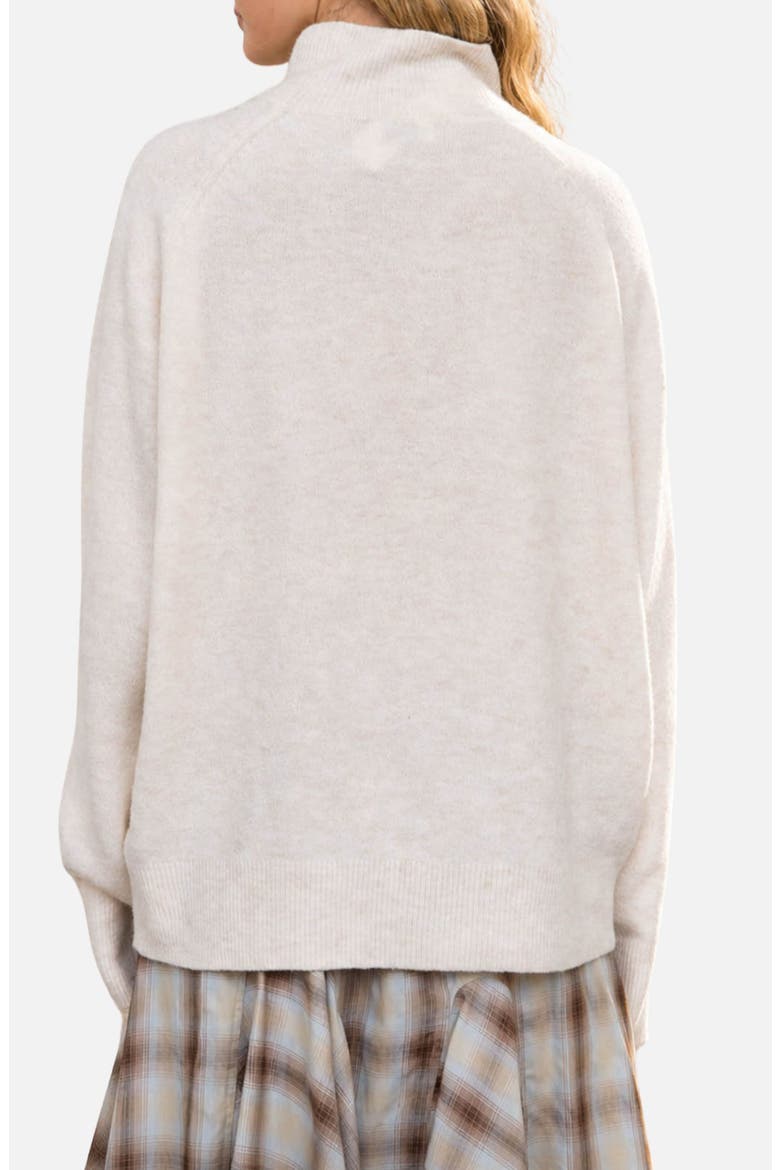 Center Seam Mock Neck Sweater, Alternate, color, OATMEAL