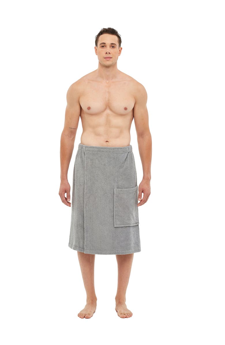 ARUS Men's GOTS Certified Organic Cotton Shower Wrap, Main, color, Anthracite