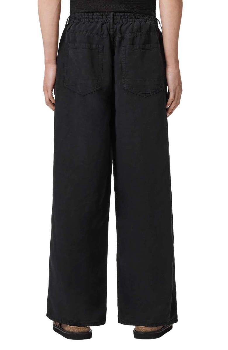 AllSaints Korten Wide Leg Pull-On Pants, Alternate, color, Black