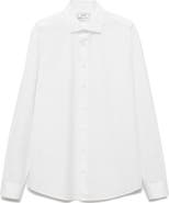 MANGO Slim Fit Cotton Poplin Suit Button-Up Shirt