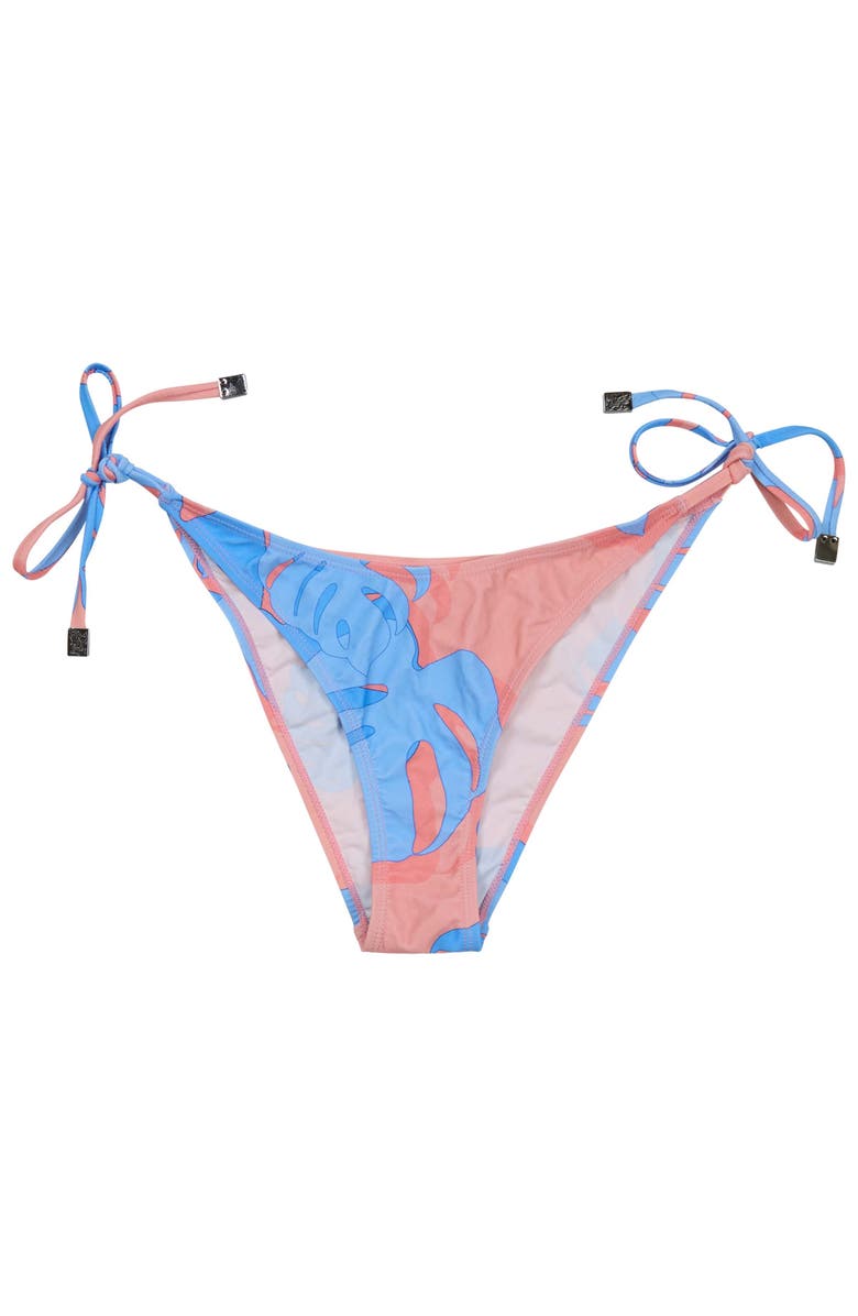 Lords of Harlech Monstera Floral Womens Bikini Bottom, Alternate, color, Monstera Floral Coral