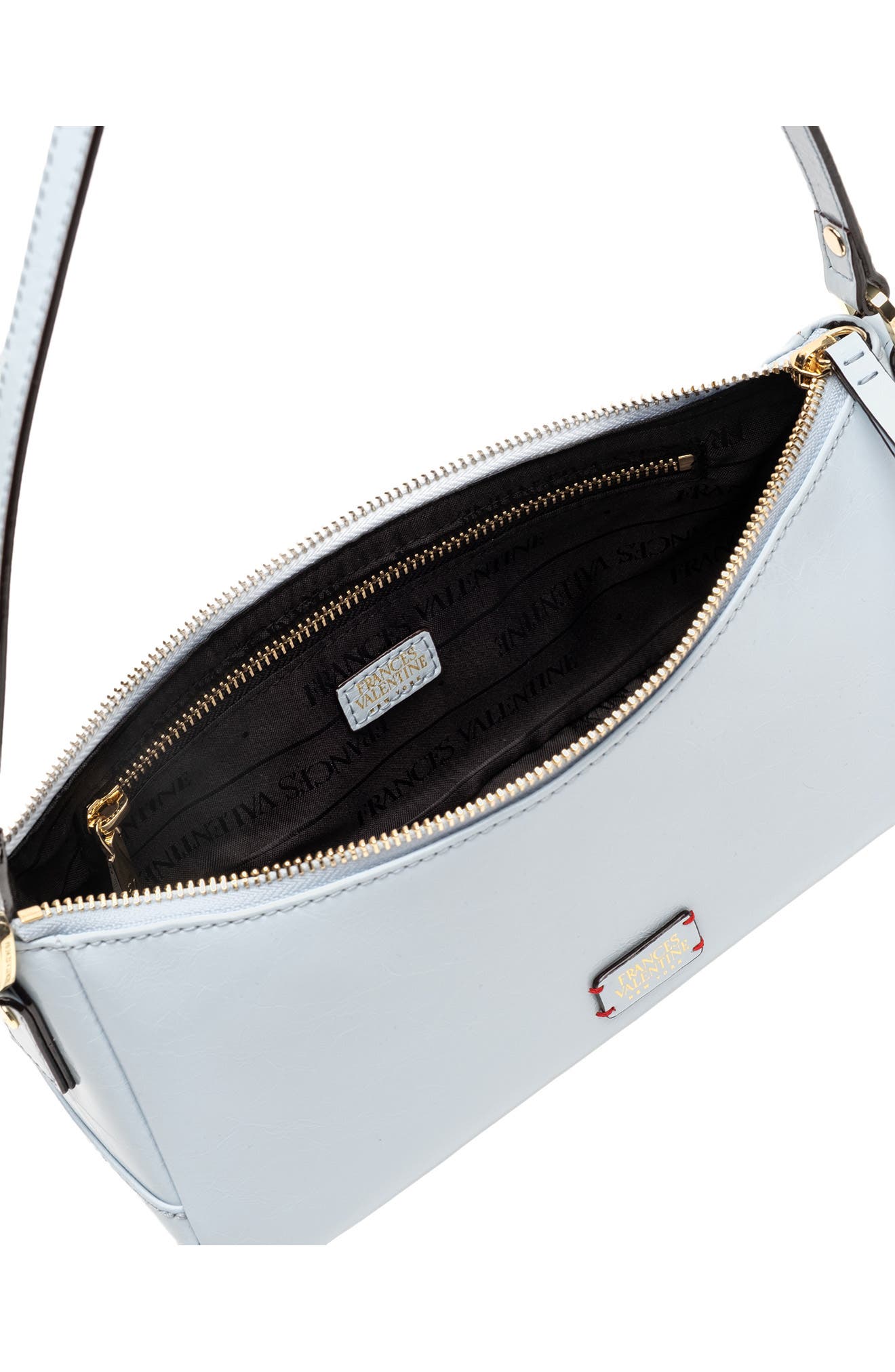 Mia Crinkled Leather Shoulder Bag, Alternate, color, LIGHT BLUE