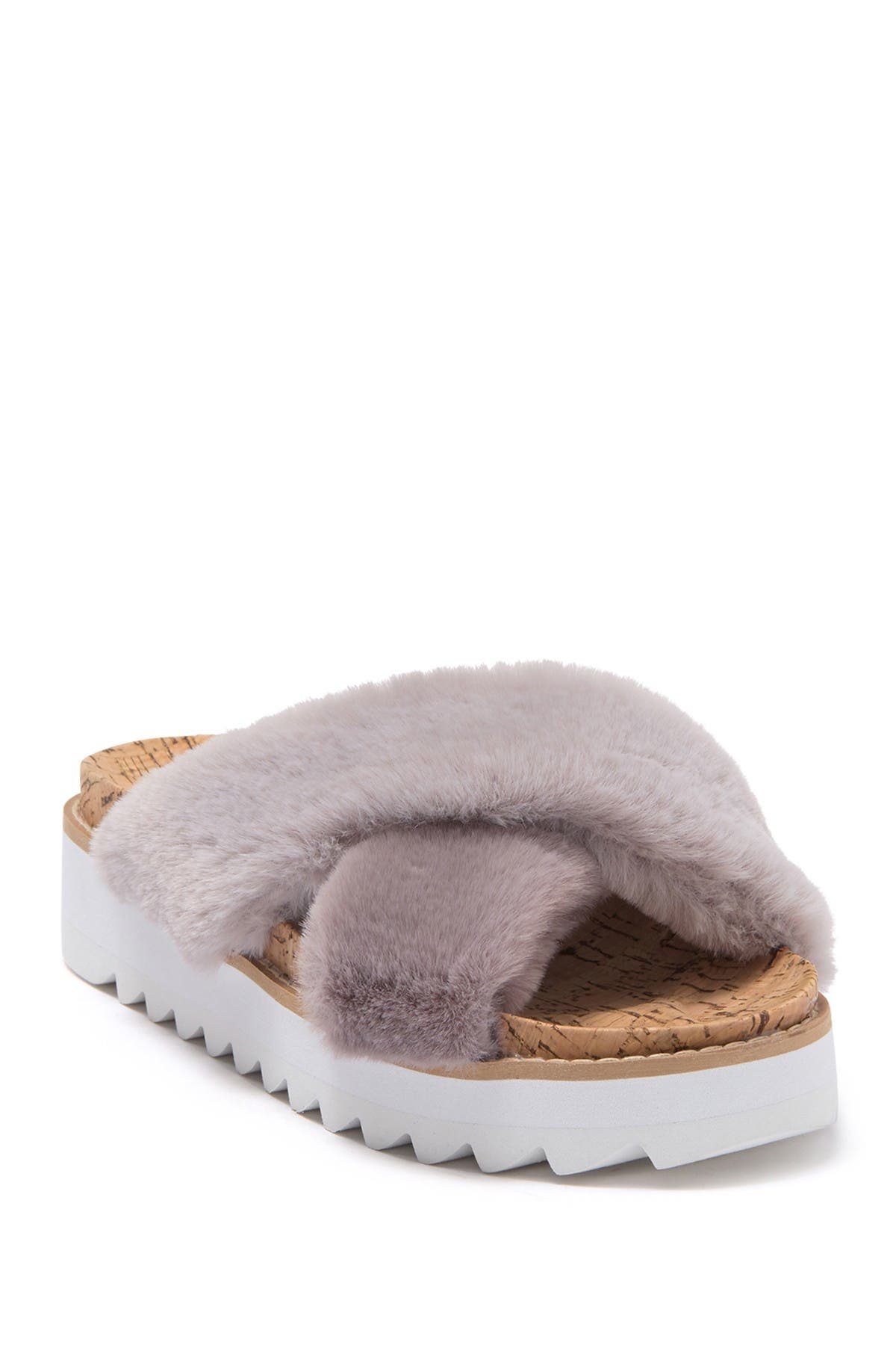Steven New York Cado Faux Fur Sandal, Alternate, color, 
