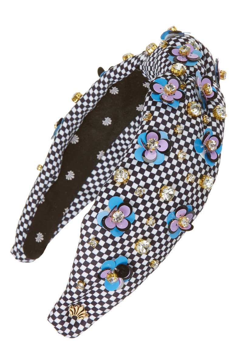 Lele Sadoughi Zinnia Crystal Paillette Knotted Headband, Main, color, 