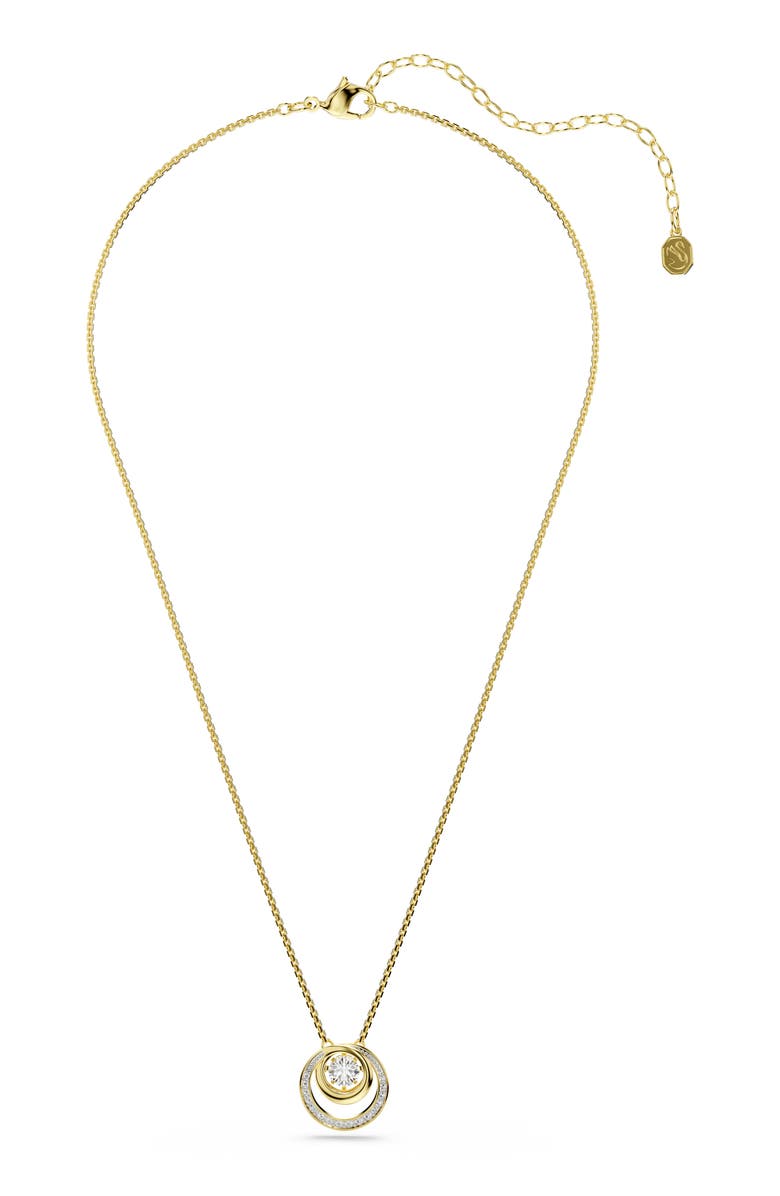 Swarovski Hyperbola Pendant Necklace, Alternate, color, White/ Gold