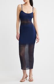 Torn by Ronny Kobo Kimberly Placed Stripe Body-Con Sweater Dress