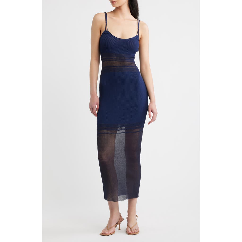 Torn by Ronny Kobo Kimberly Placed Stripe Body-Con Sweater Dress in Navy at Nordstrom, Size X-Small