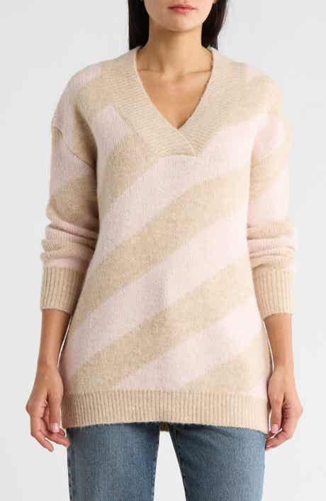 FRNCH Manon Stripe V-Neck Sweater