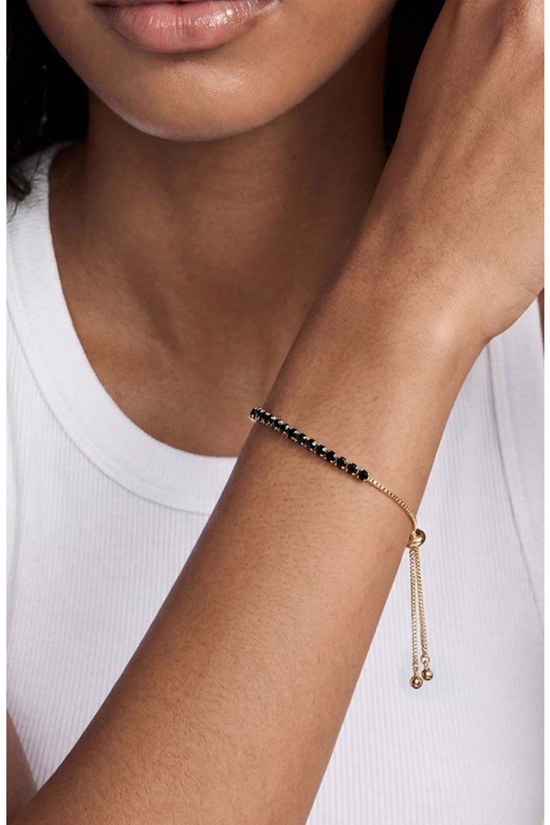 Adjustable Cubic Zirconia Bracelet, Alternate, color, BLACK