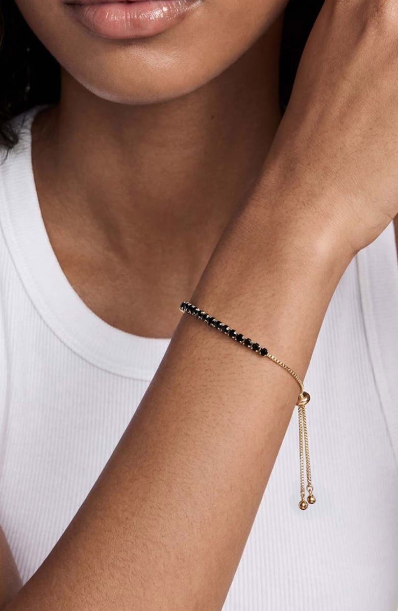 Ettika Adjustable Cubic Zirconia Bracelet, Alternate, color, Black